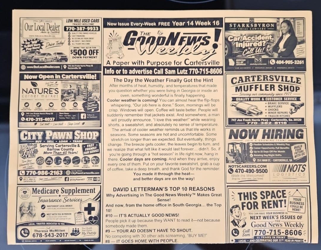 Front Page of Publication Above the Fold